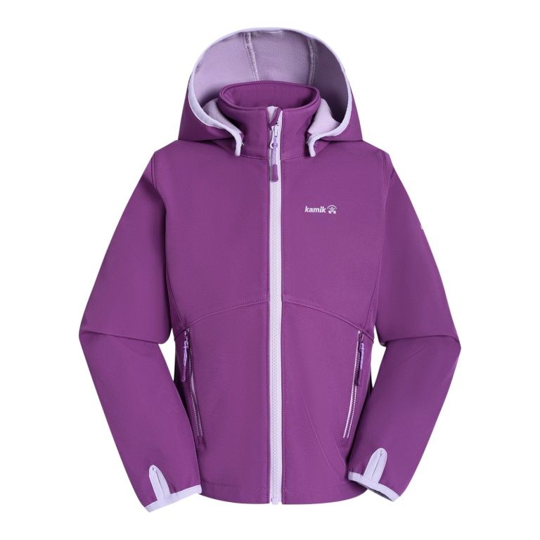 Kamik Softshell Jacket Faye (water-repellent, reflective) purple girls